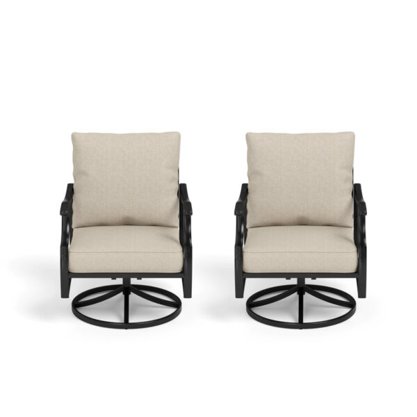 Swivel Patio Armchair with Cushion (Set of 2) - Image 2