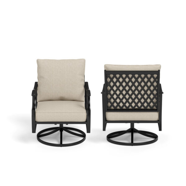 Swivel Patio Armchair with Cushion (Set of 2) - Image 3