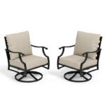 Swivel Patio Armchair with Cushion (Set of 2) - Image 4