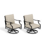 Swivel Patio Armchair with Cushion (Set of 2)