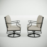 Swivel Patio Armchair with Cushion (Set of 2) - Image 8