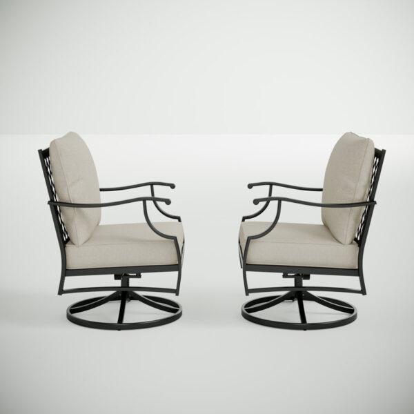 Swivel Patio Armchair with Cushion (Set of 2) - Image 8