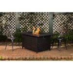 Talbot 24'' H x 48'' W Aluminum Propane Outdoor Fire Pit Table with Lid - Image 2