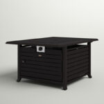 Talbot 24'' H x 48'' W Aluminum Propane Outdoor Fire Pit Table with Lid - Image 6