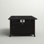 Talbot 24'' H x 48'' W Aluminum Propane Outdoor Fire Pit Table with Lid - Image 5