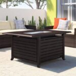 Talbot 24'' H x 48'' W Aluminum Propane Outdoor Fire Pit Table with Lid