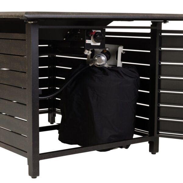 Talbot 24'' H x 48'' W Aluminum Propane Outdoor Fire Pit Table with Lid - Image 7