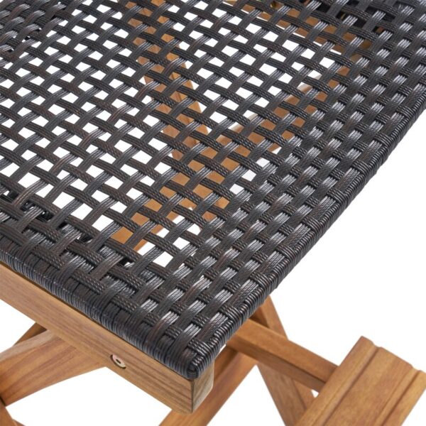 Tammy Folding Acacia Wood 31.5" Patio Bar Stool (Set of 2) - Image 3