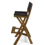 Tammy Folding Acacia Wood 31.5" Patio Bar Stool (Set of 2) - Image 7