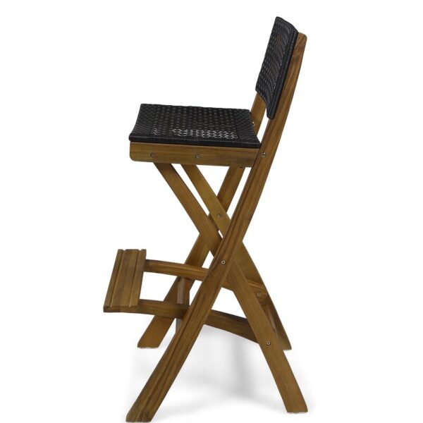Tammy Folding Acacia Wood 31.5" Patio Bar Stool (Set of 2) - Image 7