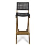 Tammy Folding Acacia Wood 31.5" Patio Bar Stool (Set of 2) - Image 4