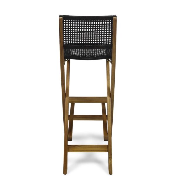 Tammy Folding Acacia Wood 31.5" Patio Bar Stool (Set of 2) - Image 8