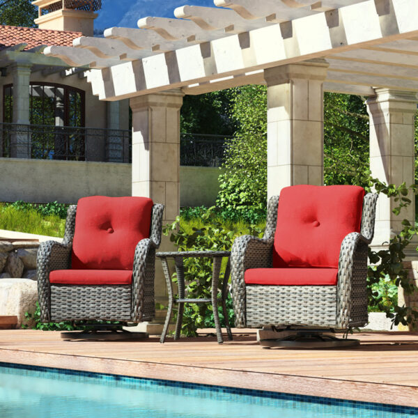 Tapan Polyethylene (PE) Wicker 2 - Person Seating Group with Cushions - Image 12