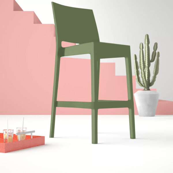 Taupe Adrienne Patio Bar Stool (Set of 2) - Image 9