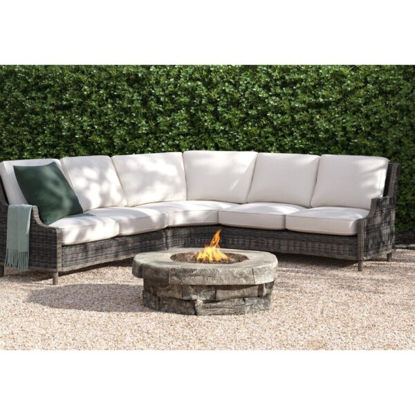 Tavon 12'' H x 39'' W Fiber Reinforced Concrete Outdoor Fire Pit Table - Image 5