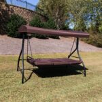Taylor 3-Seat Outdoor Steel Converting Patio Swing Canopy Hammock with Cushions