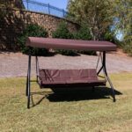 Taylor 3-Seat Outdoor Steel Converting Patio Swing Canopy Hammock with Cushions - Image 8