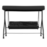 Taylor 3-Seat Outdoor Steel Converting Patio Swing Canopy Hammock with Cushions - Image 10