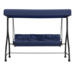 Taylor 3-Seat Outdoor Steel Converting Patio Swing Canopy Hammock with Cushions - Image 12