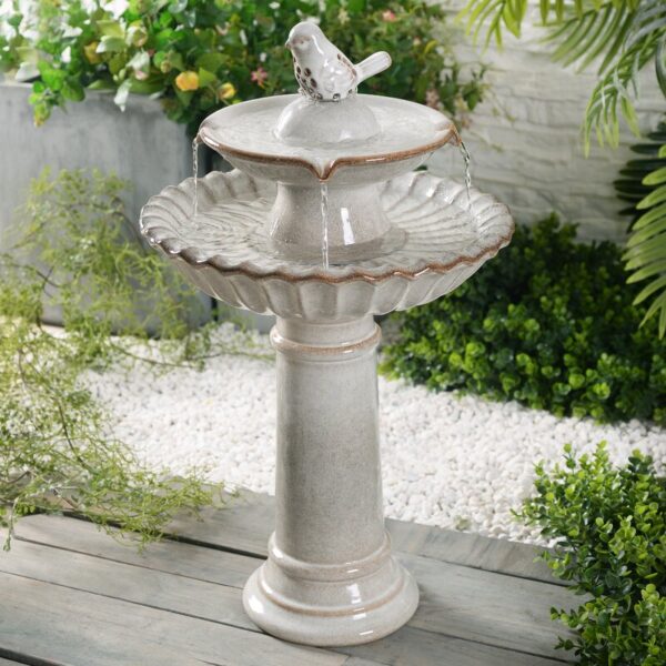 Teal Fountain Birdbath - Image 9
