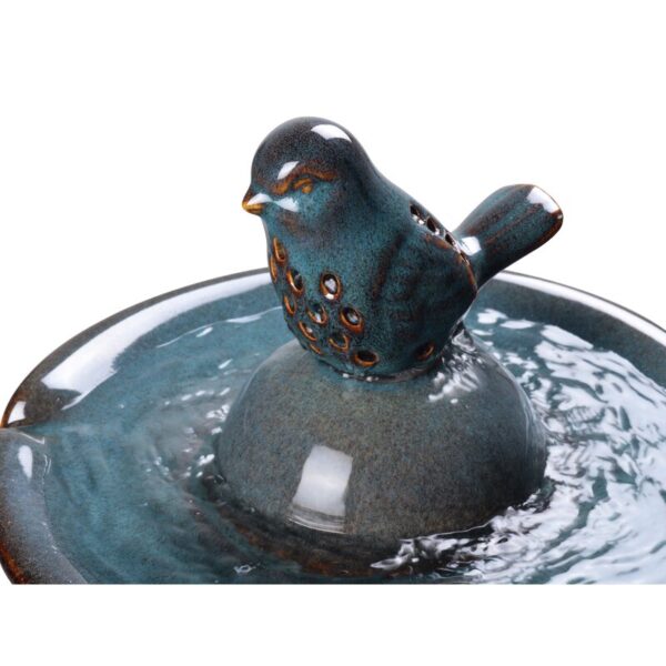 Teal Fountain Birdbath - Image 3