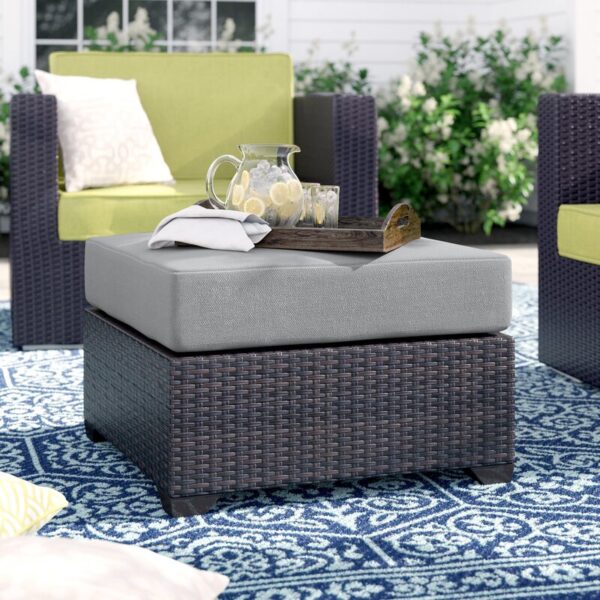 Tegan Outdoor Ottoman with Cushion - Image 8