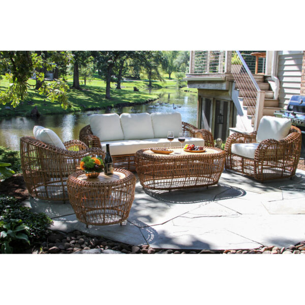 Tena 80.5'' Wide Outdoor Wicker Patio Sofa with Sunbrella Cushions - Image 3