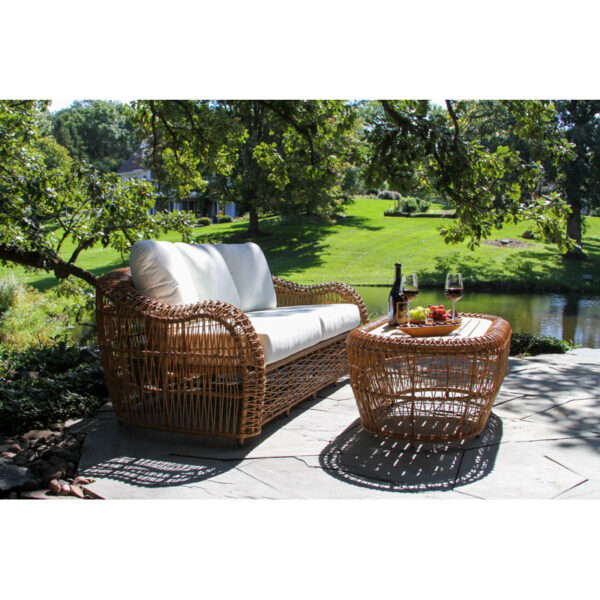 Tena 80.5'' Wide Outdoor Wicker Patio Sofa with Sunbrella Cushions - Image 4