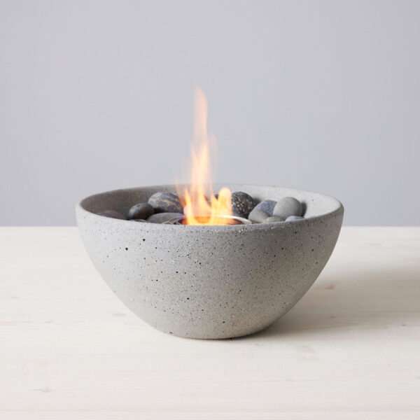 TerraFlame Basin Concrete Table Top Gel Fuel Fire Bowl - Indoor and Outdoor Use - Image 2