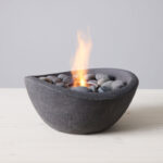 TerraFlame Wave Concrete Table Top Gel Fuel Fire Bowl - Indoor and Outdoor Use - Image 3