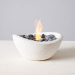 TerraFlame Wave Concrete Table Top Gel Fuel Fire Bowl - Indoor and Outdoor Use - Image 7