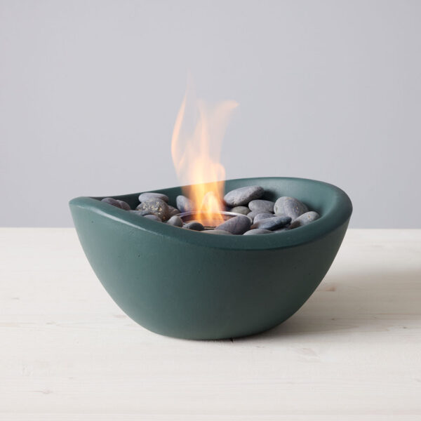 TerraFlame Wave Concrete Table Top Gel Fuel Fire Bowl - Indoor and Outdoor Use - Image 4