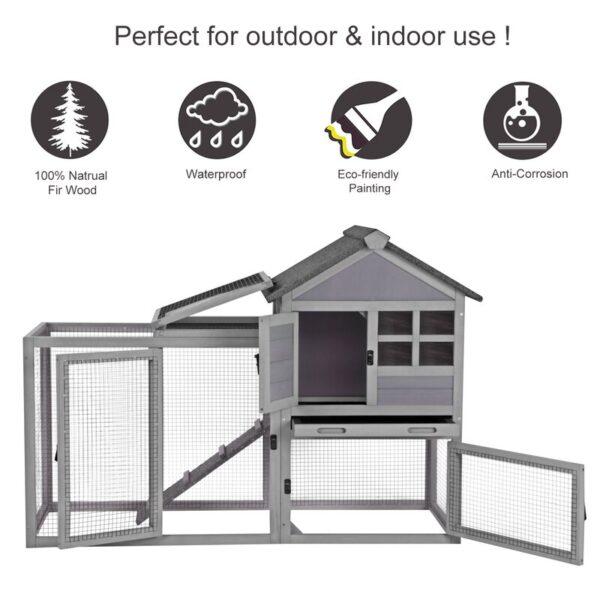Theodis Weather Resistant Rabbit Hutch with Ramp - Image 6