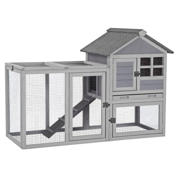 Theodis Weather Resistant Rabbit Hutch with Ramp - Image 2