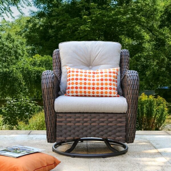 Tichina Swivel Patio Chair with Cushions - Image 2