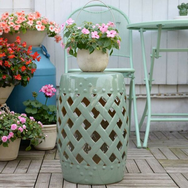 Tillia 18'' Tall Semi-Porcelain Garden Stool - Image 10