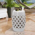 Tillia 18'' Tall Semi-Porcelain Garden Stool