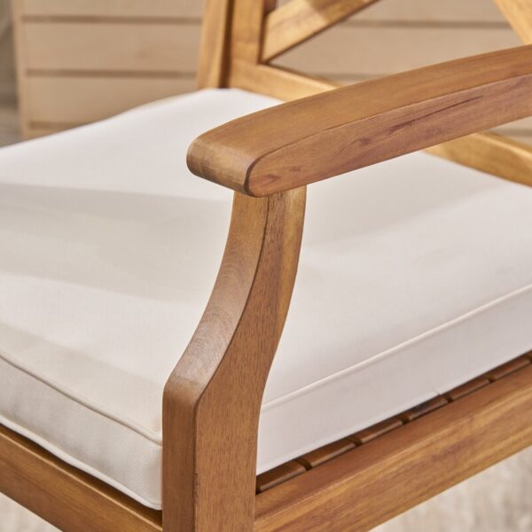 Tilly 28.5" Teak Patio Bar Stool with Cushion (Set of 2) - Image 3