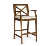Tilly 28.5" Teak Patio Bar Stool with Cushion (Set of 2) - Image 2