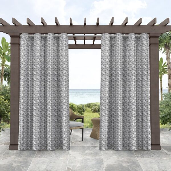 Tommy Bahama Indoor/Outdoor Mosaic Light Filtering Grommet Top Curtain Panel Pair - Image 10