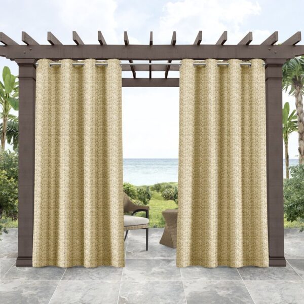 Tommy Bahama Indoor/Outdoor Mosaic Light Filtering Grommet Top Curtain Panel Pair - Image 9