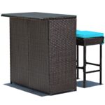 Topbuy Bar Set with Iron Frame and Wicker - Image 3