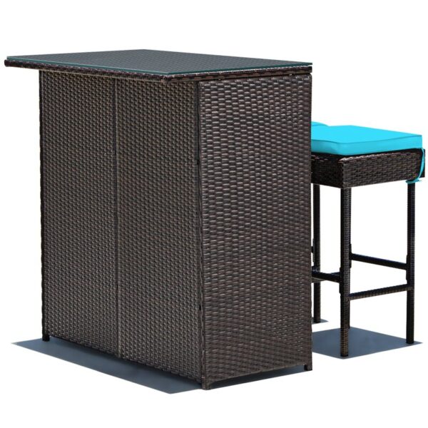 Topbuy Bar Set with Iron Frame and Wicker - Image 3