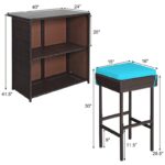 Topbuy Bar Set with Iron Frame and Wicker - Image 5