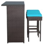 Topbuy Bar Set with Iron Frame and Wicker - Image 4