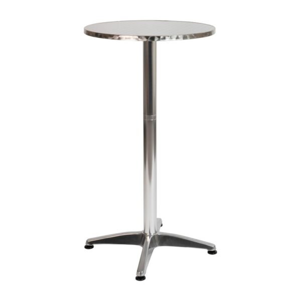 Trumann Indoor/Outdoor Aluminum Round Bar Height Table with Cross Base - Image 2