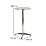 Trumann Indoor/Outdoor Aluminum Round Bar Height Table with Cross Base - Image 7