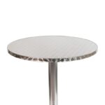 Trumann Indoor/Outdoor Aluminum Round Bar Height Table with Cross Base - Image 5