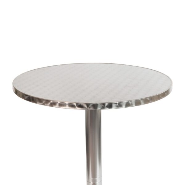 Trumann Indoor/Outdoor Aluminum Round Bar Height Table with Cross Base - Image 5