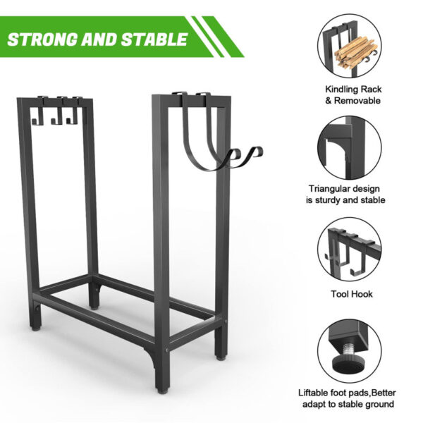 Tryrion 24.4'' W Metal Log Rack - Image 5